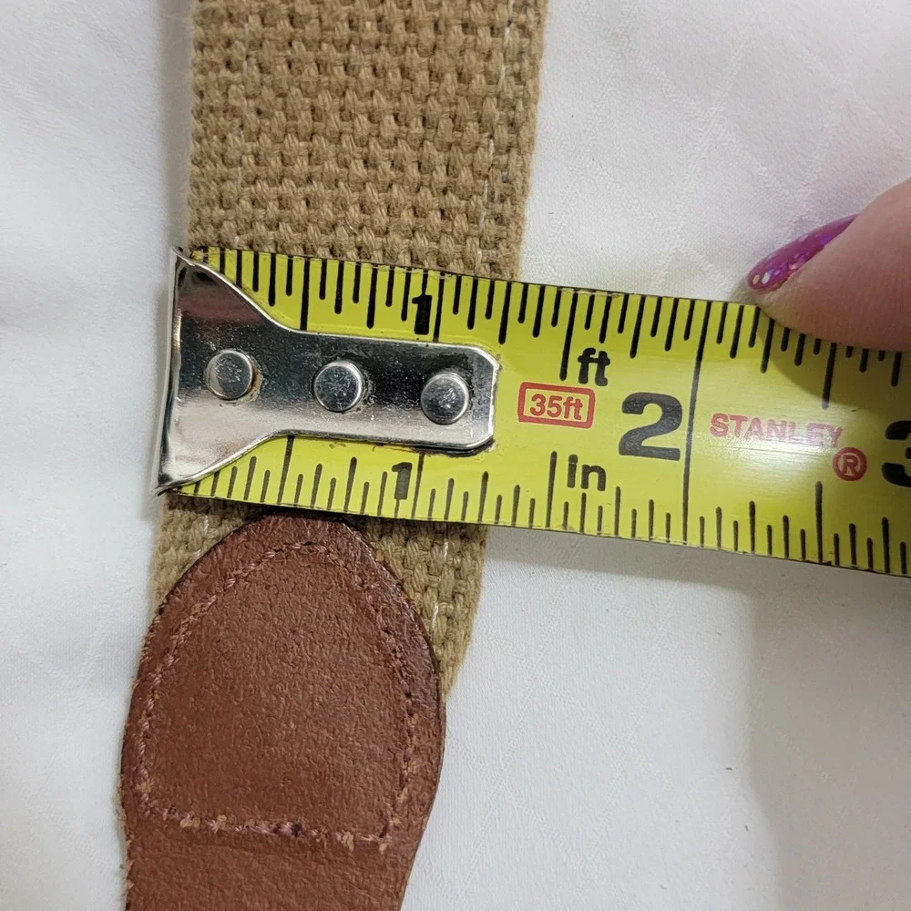 Leather Man Ltd Mens Navy Blue Canvas Leather Web Belt Fish Tuna Marlin Size 28